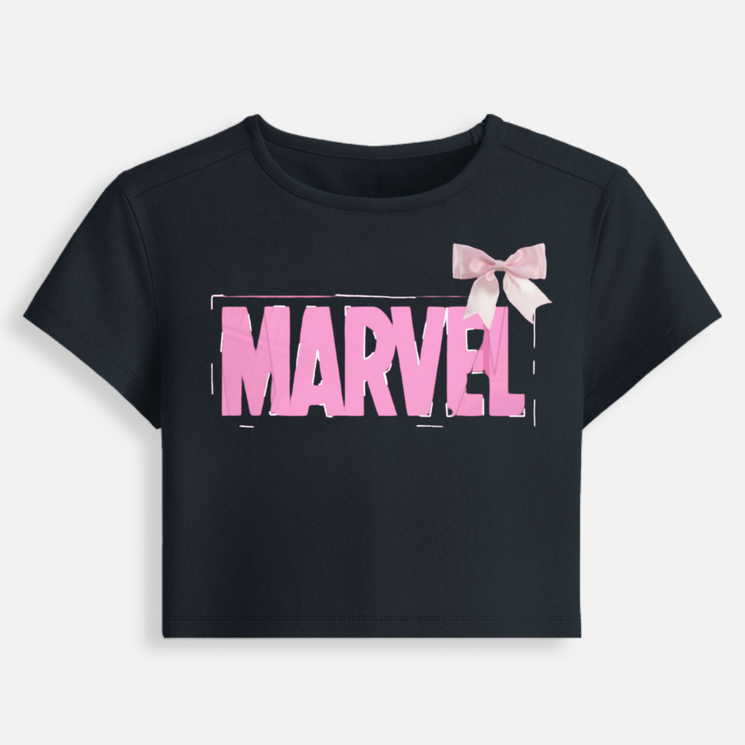 Blush Bow Crop Baby Tee