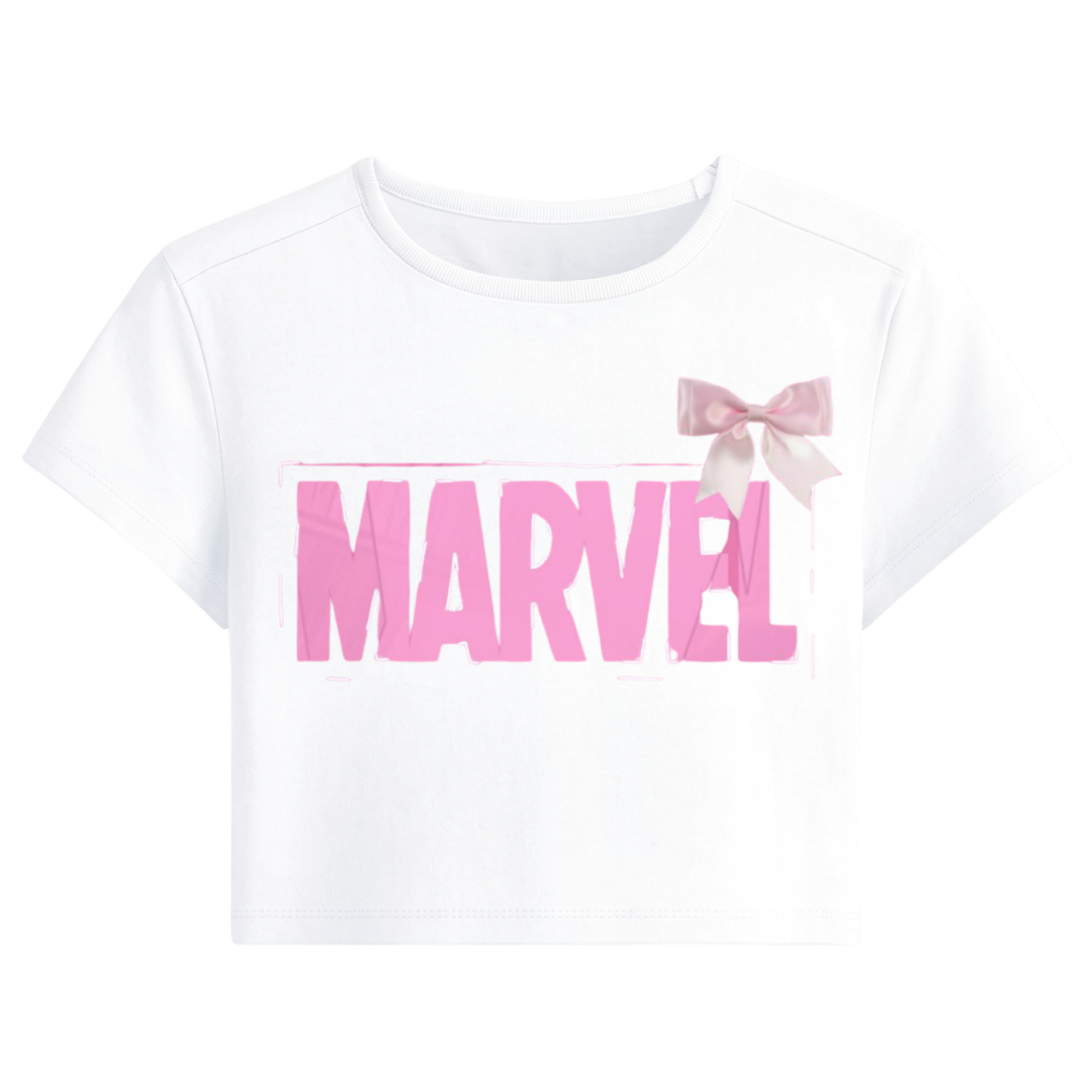 Blush Bow Crop Baby Tee