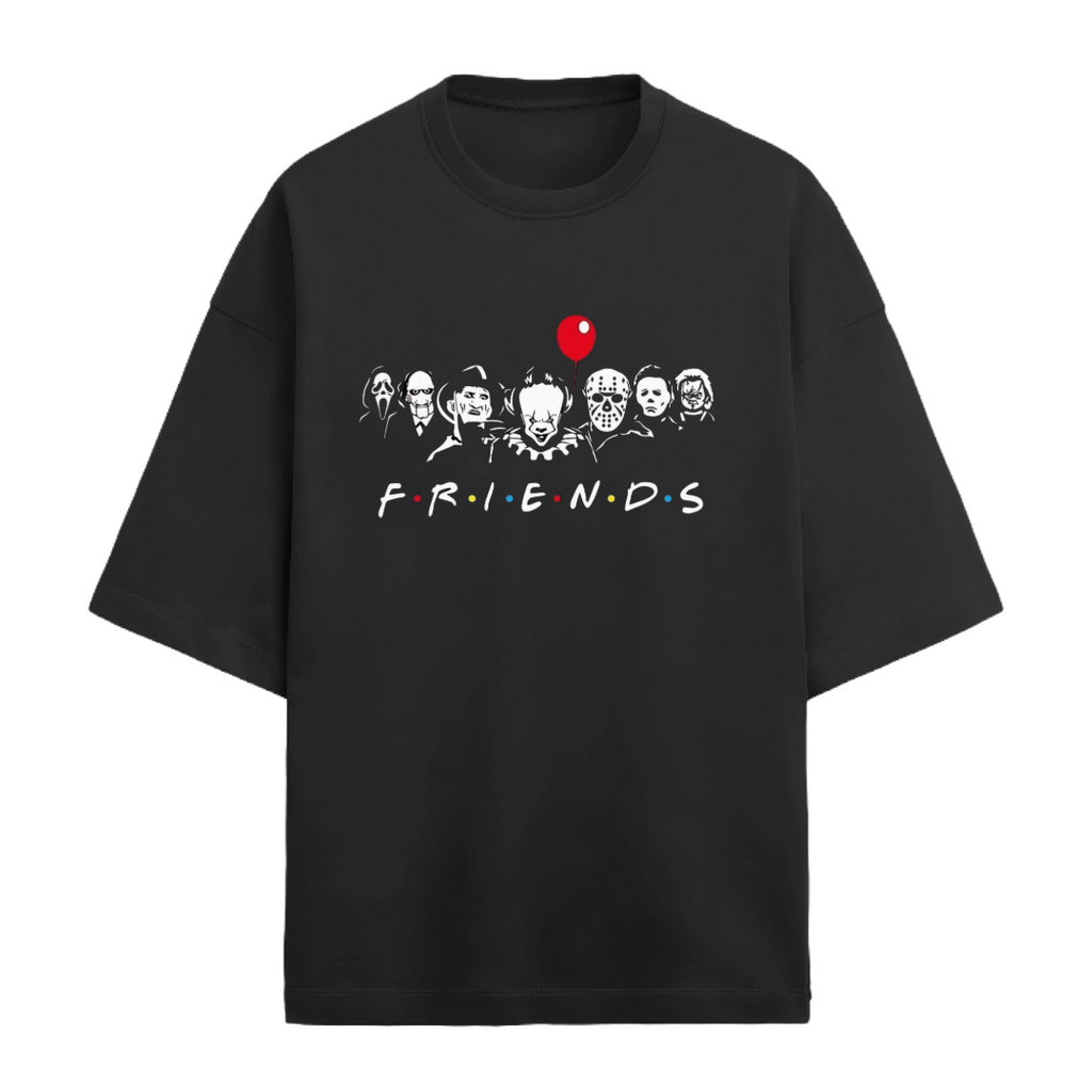 Horror Friends Graphic Unisex Oversized Standard T-Shirt