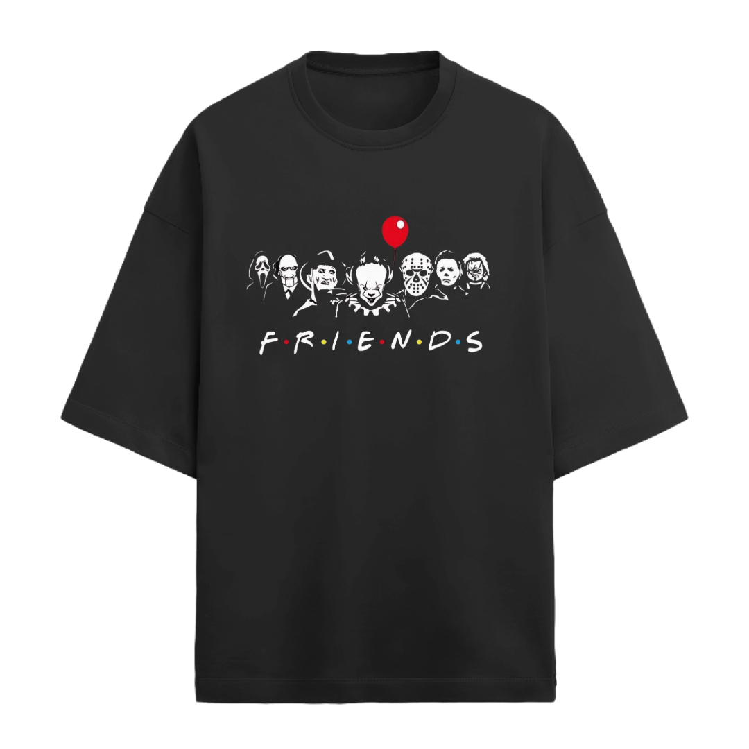 Horror Friends Graphic Unisex Oversized Standard T-Shirt