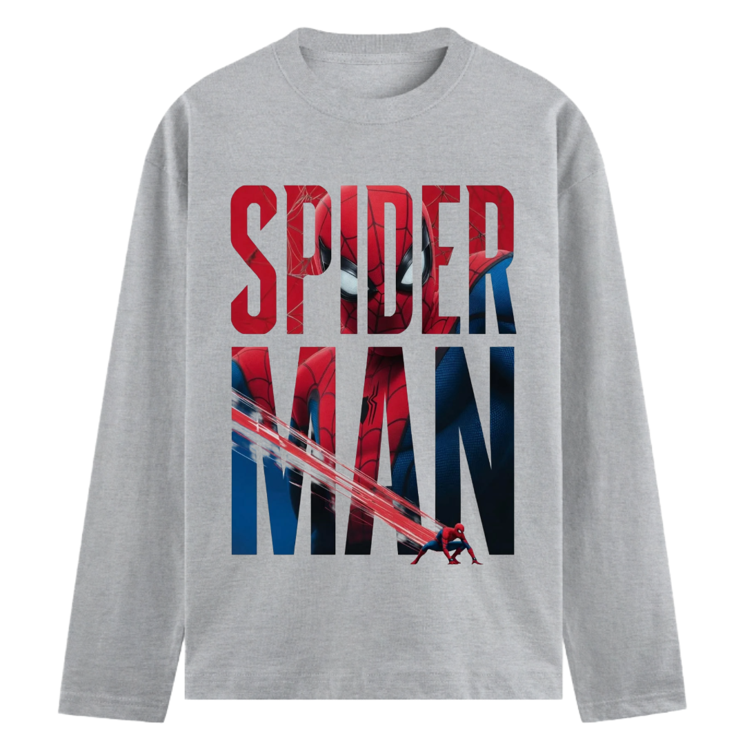 Spider-Man Web Lettering Men's Full Sleeve T-Shirt