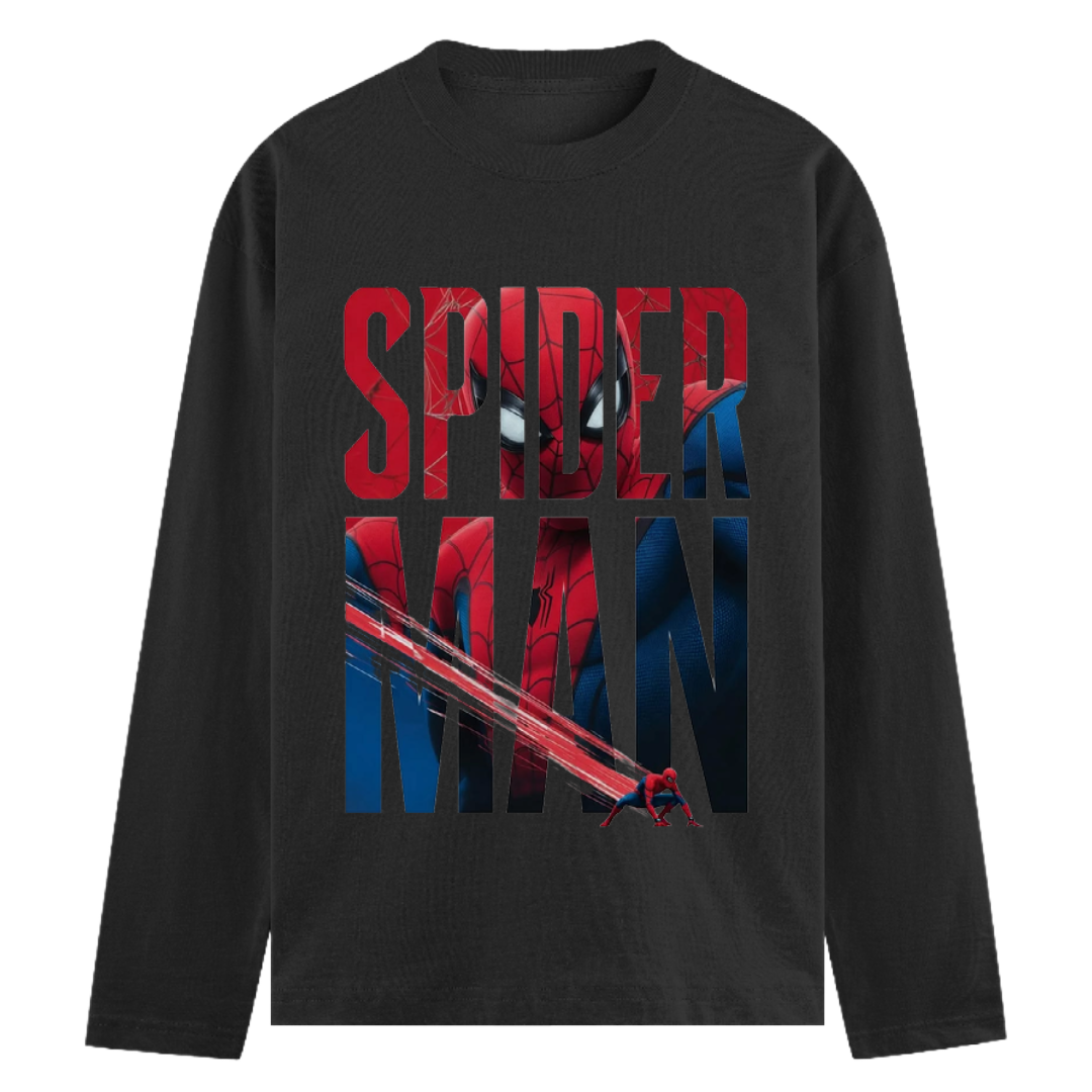 Spider-Man Web Lettering Men's Full Sleeve T-Shirt