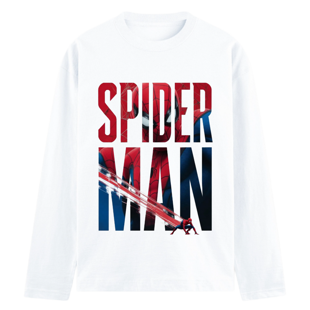 Spider-Man Web Lettering Men's Full Sleeve T-Shirt