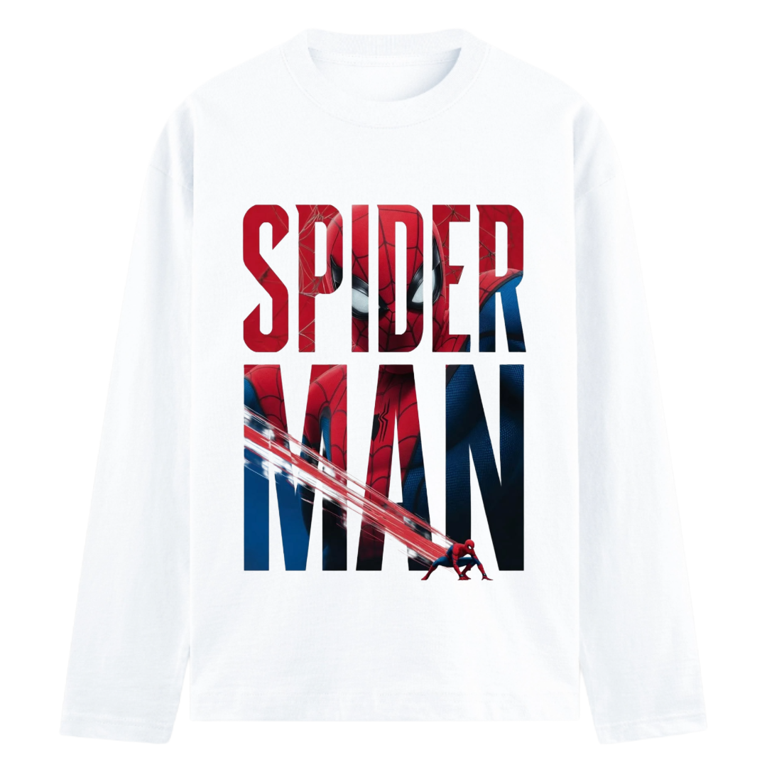 Spider-Man Web Lettering Men's Full Sleeve T-Shirt