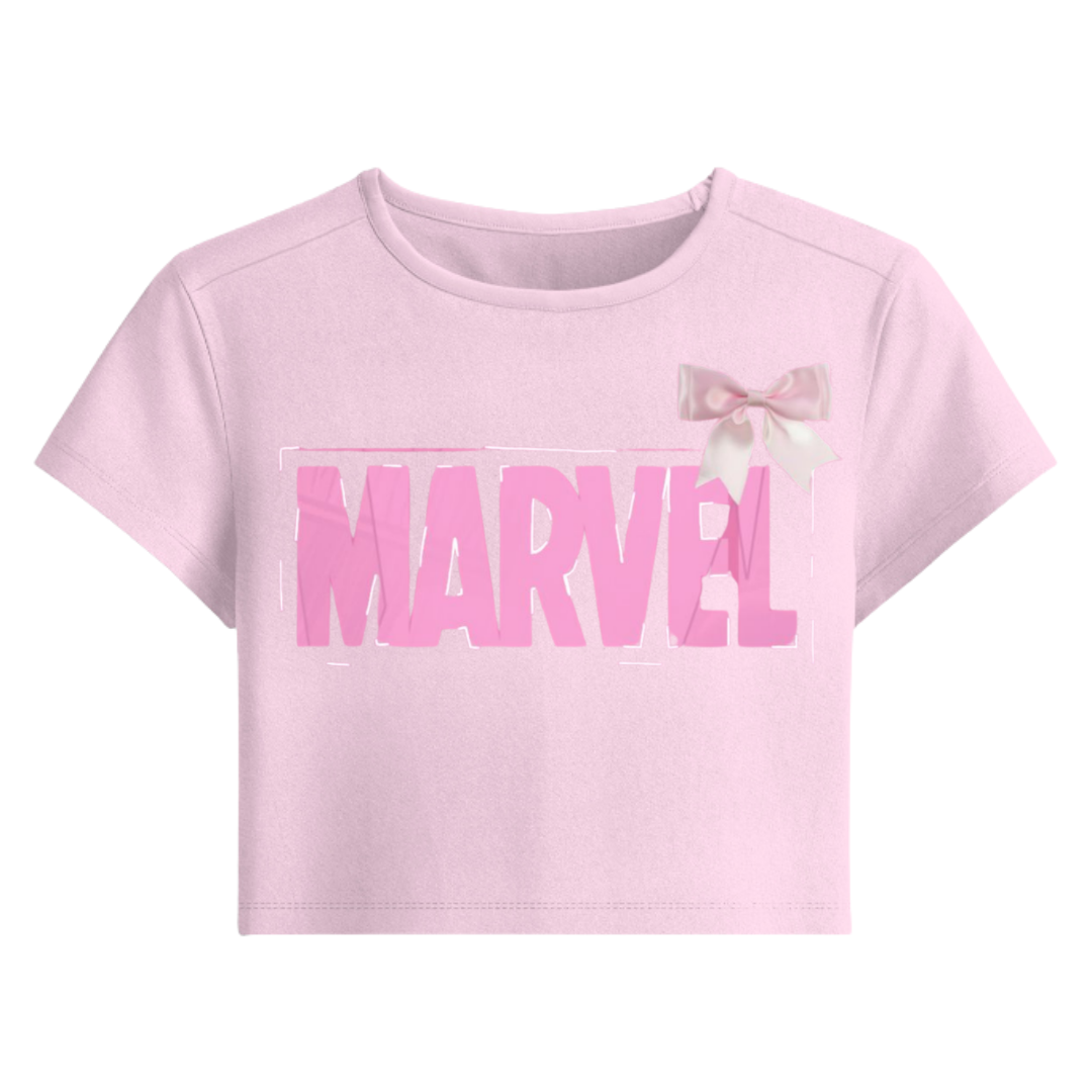 Blush Bow Crop Baby Tee