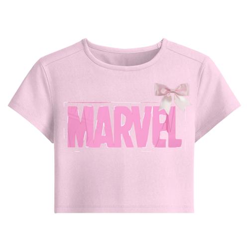 Blush Bow Crop Baby Tee